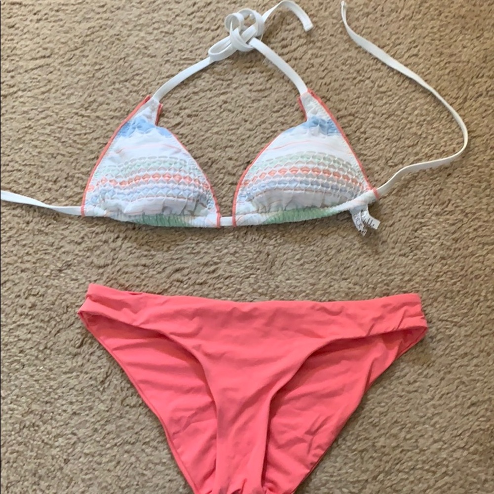 Triangle bikini top and matching bottom